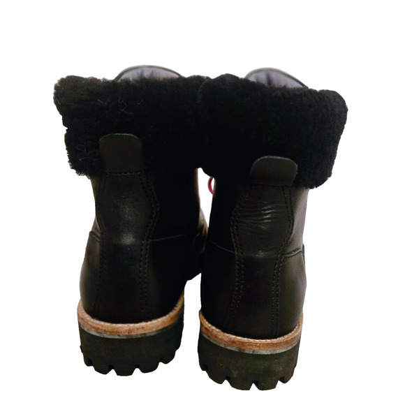 Women's Black Blackstone QL67 Leather Boots with Shearling Trim Size 37 - Picture 4 of 9